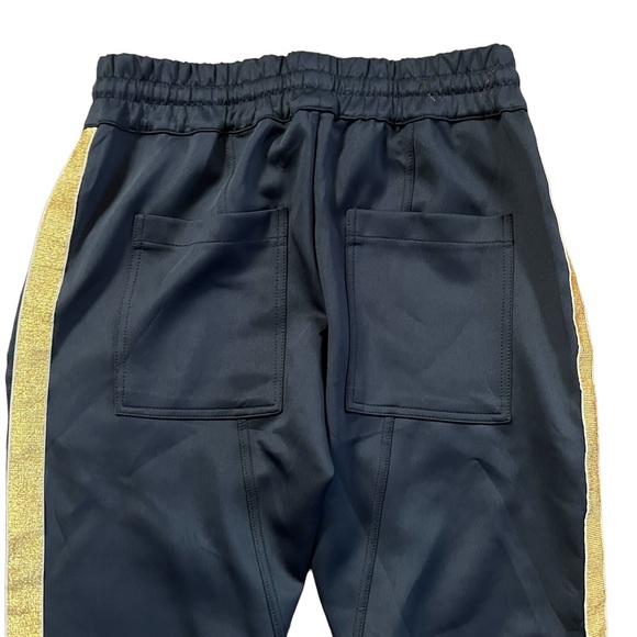 CRYSP Men’s Navy Track Pants Gold Side Stripe Size Large - Picture 6 of 9